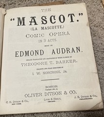 1881 The Mascot – Audran – Rare Original Sheet Music