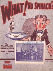What! NO SPINACH? 1926 TRACEY Aitken DINTY MOORE Novelty HTF Sheet Music!