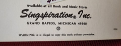 1956 Singspiration LOW VOICE #8 Eight Gospel Music Songbook Baritone Alto Solos