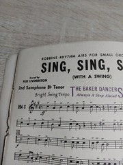 Sing, Sing, Sing Rhythm Airs Small Orchestra Vintage Full Score Robbins Music