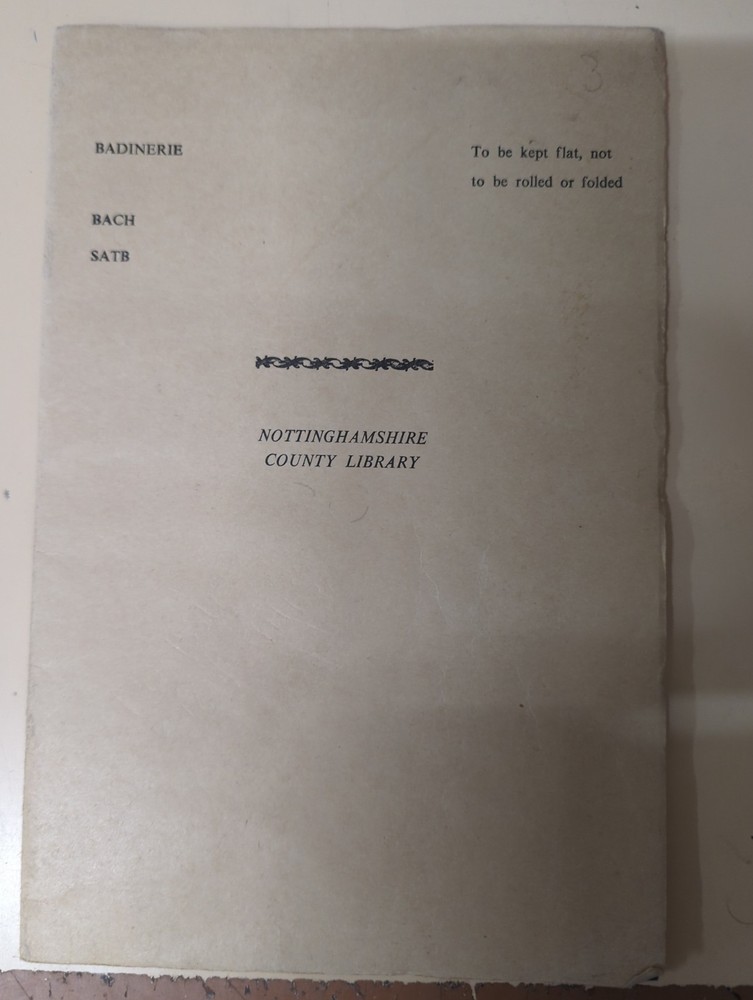 J.S Bach:Badinerie In B minor:Vocal Score:Piano,String Bass,Percussion Part