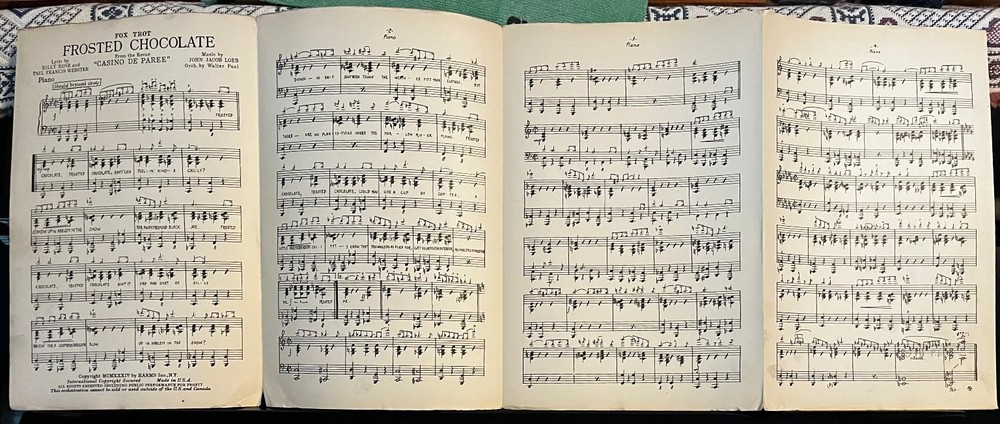 Frosted Chocolate Sheet Music from Casino de Paree 1934 Piano Fox Trot