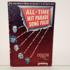 Vintage WWII Era 1943 All Time Hit Parade Song Folio Sheet Music Book 24 Songs