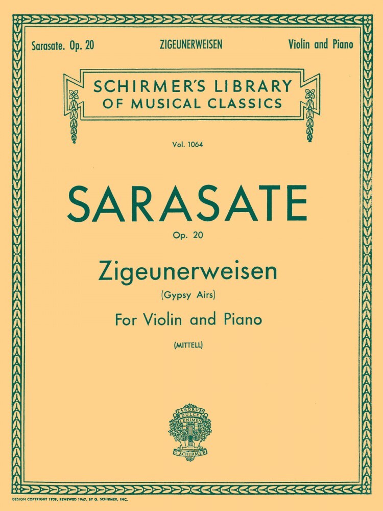 Zigeunerweisen Gypsy Aires Op 20 Violin and Piano Sheet Music 050257590