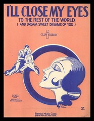 I&rsquo;LL CLOSE MY EYES Cliff Friend 1929 Romantic Couple Vintage Sheet Music
