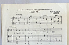 Tammy (1957) ~ Jay Livingston & Ray Evans ~ Piano and Vocal ~ Sheet Music