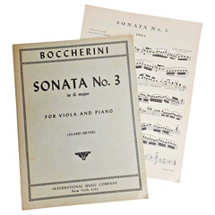 Boccherini Sonata No. 3 In G Major Viola Piano International Music Co Vintage