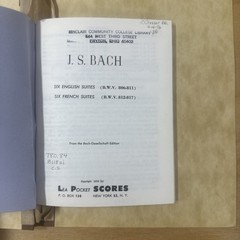 JS Bach Six English & French Suites Lea Pocket Mini Score