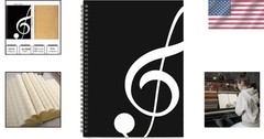 Music Composition Manuscript Notebook 100 Pages Black Coil Binding 26 by 19 Cm
