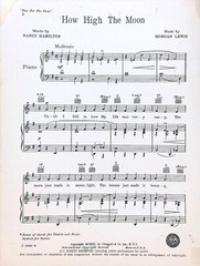 How High The Moon Sheet Music Two For The Show Morgan Lewis Nancy Hamilton 1940