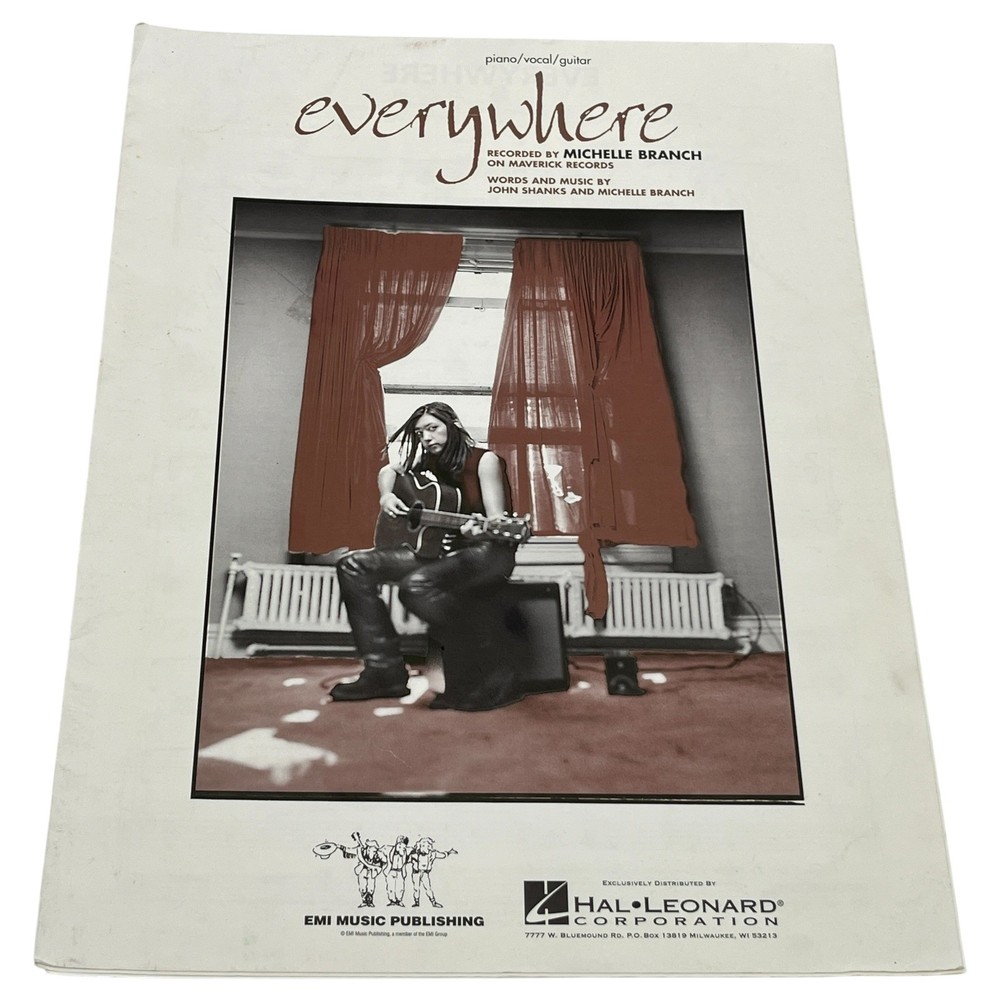 Michelle Branch Everywhere Sheet Music 2001 Hal Leonard Piano Vocal Guitar