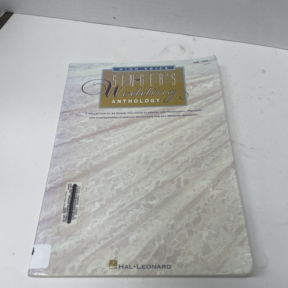 High Voice Singer’s Wedding Anthology Piano Vocal Songbook 44 Songs Ex-Lib