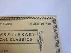 Schirmer’s Library VOLUME 899 BACH CONCERTO D MINOR For Piano Music Sheet Book