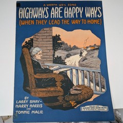 1927 Highways Are Happy Ways Sheet Music Larry Shay Milton Weil Chicago Uke Vtg
