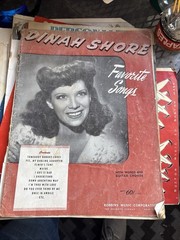 1941 Dinah Shore Favorite Songs Songbook Robbins Music Piano Vocal Vintage