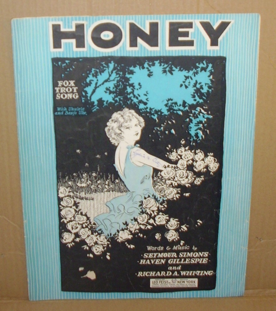 1928 Vintage Sheet Music Honey Fox Trot Song Seymour Simons Haven Gillespie