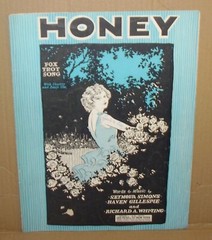 1928 Vintage Sheet Music Honey Fox Trot Song Seymour Simons Haven Gillespie