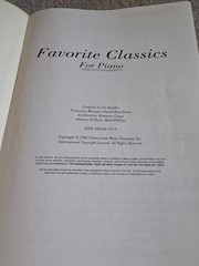 Favorite Classics for Piano : Cherry Lane Music Company, Inc. 1992