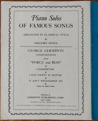 GERSHWIN / Stone: IT AIN&rsquo;T NECESSARILY SO – 3 Famous Songs arranged for Piano