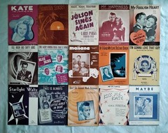 Vintage Sheet Music 75 pc Mixed Lot 1940&rsquo;s WWII Patriotic Movie Popular Songs