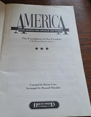 AMERICA: God Shed His Grace On Thee Choral Book /Songbook Mauldin Patriotic 1990