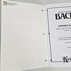 Bach Cantata No 4 Choral Piano Vocal SATG Score Christ Lag in Todesbanden Music