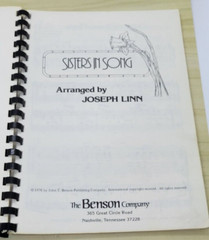 Sisters in Song Arranged Joseph Linn Benson Company 1978 Ladies Trio Devotional