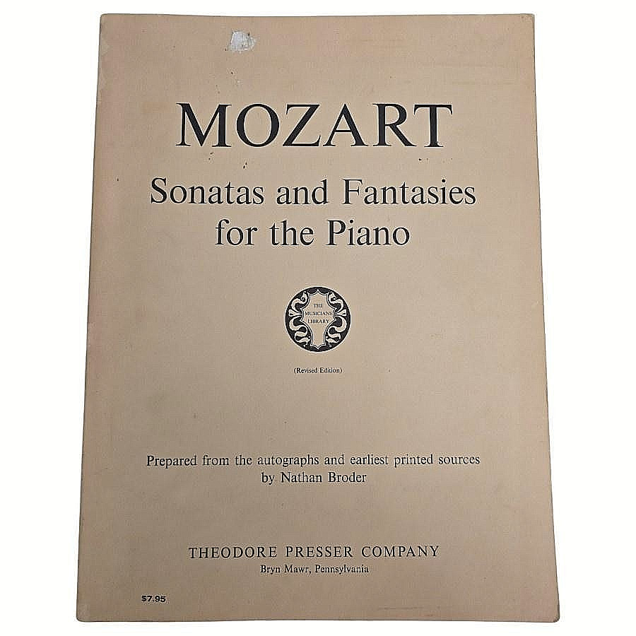 Mozart Sonatas & Fantasies For The Piano Theodore Presser Songbook Music Vtg