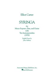 Elliott Carter Syringa 1978 Full Score Vocal Classical Guitar Sheet Music Book