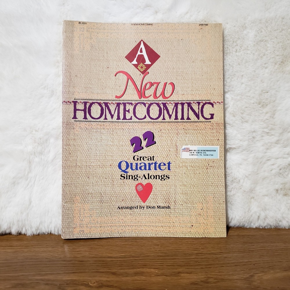A New Homecoming Quartet Don Marsh 1988 Southern Gospel Songbook Sheet Music