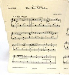 The Cheerful tinker Sheet Music 1942 For Piano Beginner US Seller