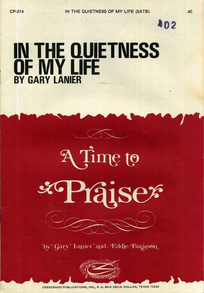 In the Quietness of My Life SATB Sheet Music with Piano Accompaniment and Guit..