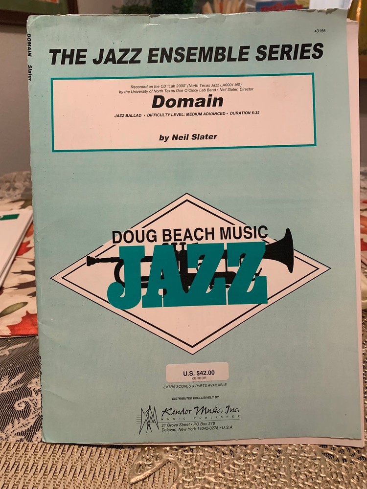 Neil Slater, « Domain » big band chart, full score and complete set of parts