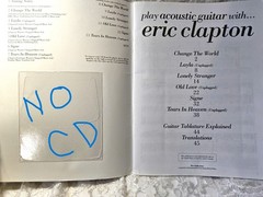 Play Acoustic Guitar w/Eric Clapton: 6 of His Greatest Hits ~ BOOK ONLY ~ NO CD