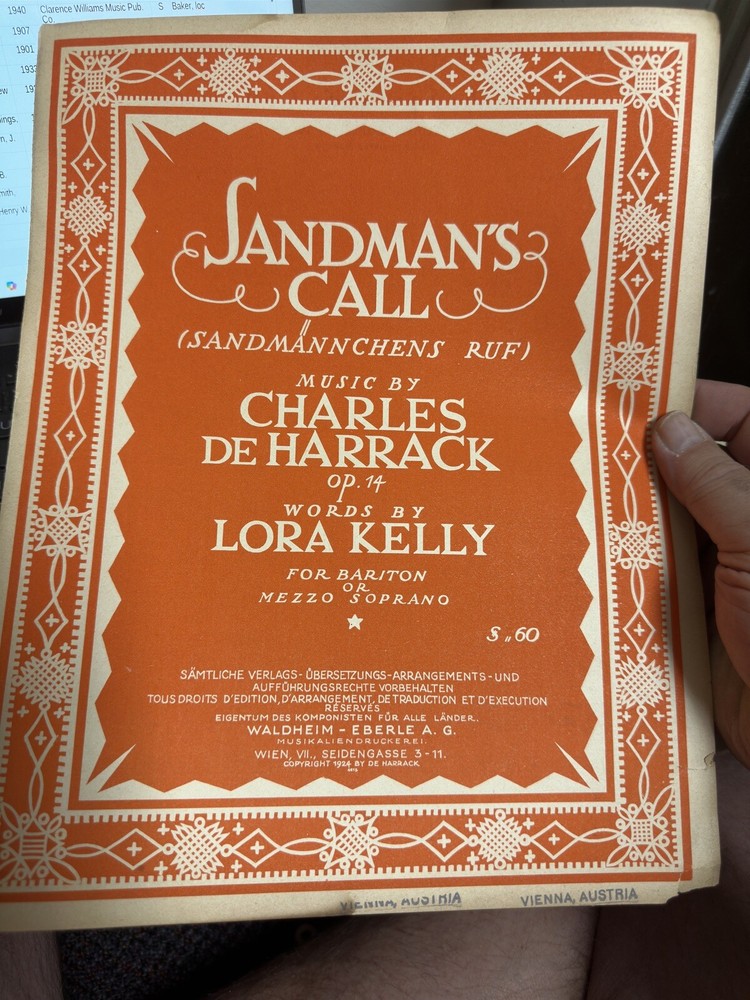 L 1924 11×14 Vienna Austria Press SANDMAN’S CALL by De Harrack
