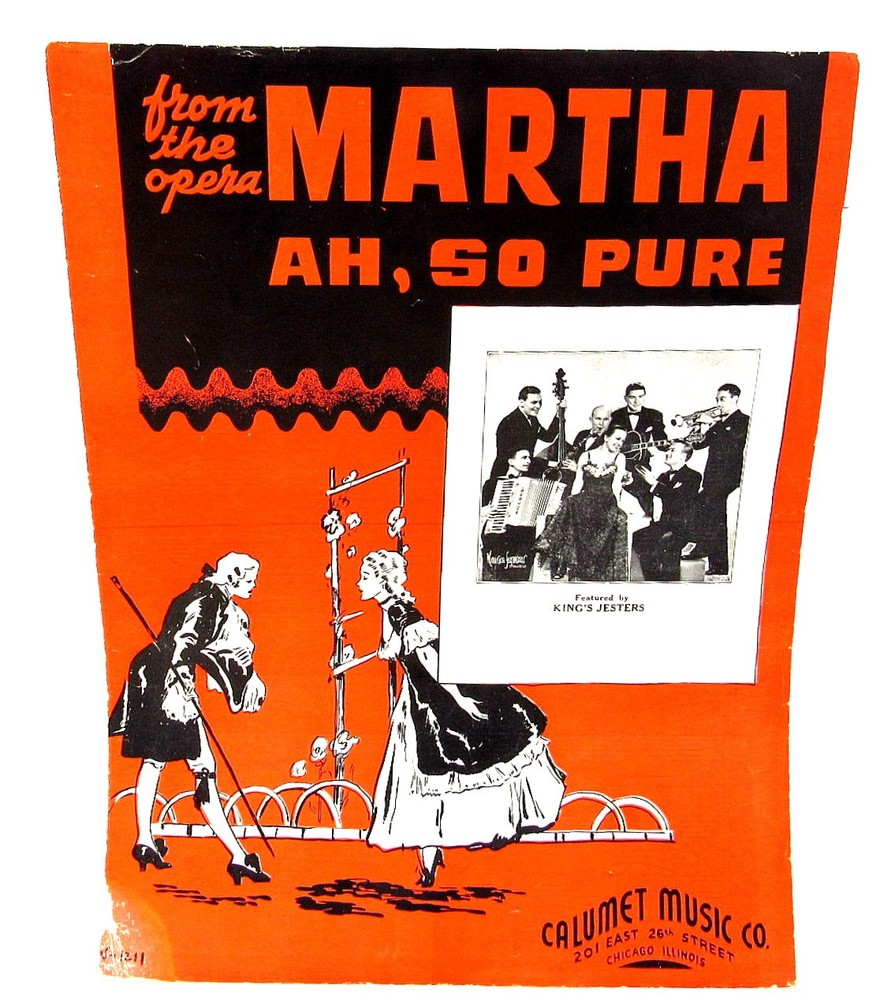 Ah So Pure Sheet Music 1938 Opera Martha Piano Ukulele Kings Jesters US Seller
