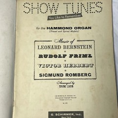 Show Tunes You Like to Remember Hammond Organ u 1960 Vintage Sheet Music Song Bo