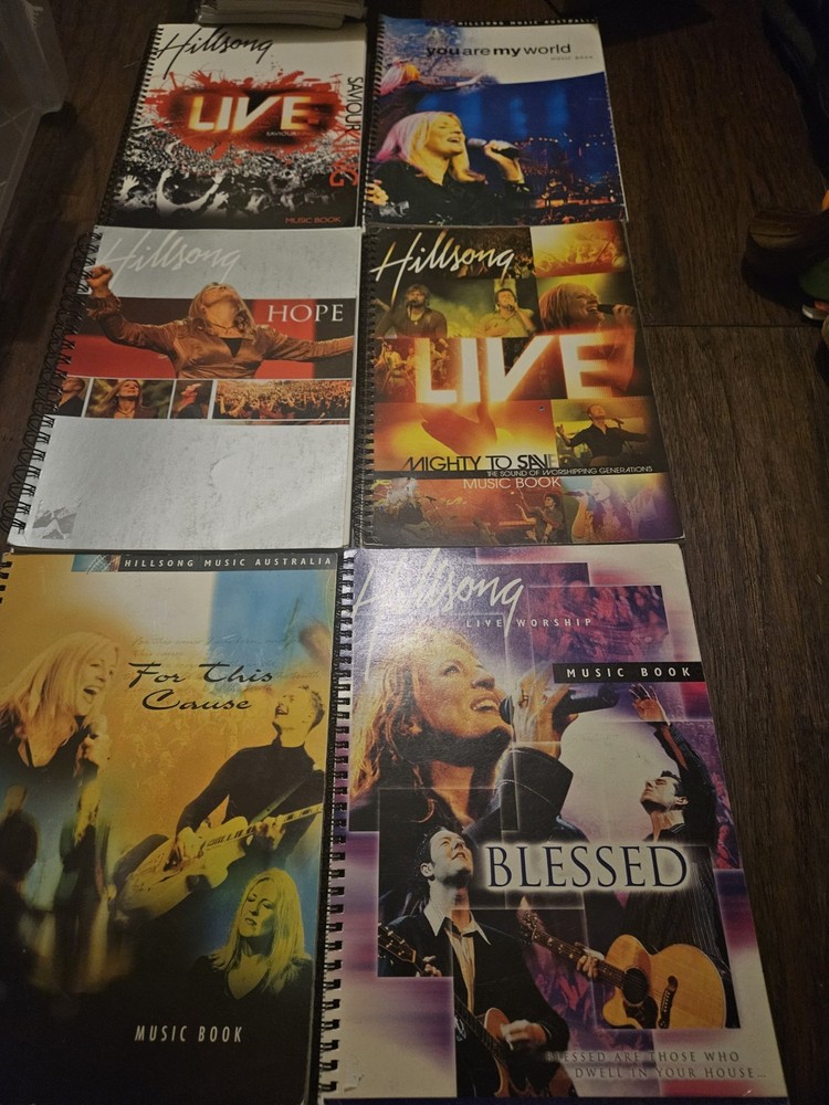 Hillsong Music Australia Music Books, Lot of 6 Spiral-bound PBs Used Condition