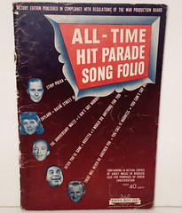 Vintage WWII Era 1943 All Time Hit Parade Song Folio Sheet Music Book 24 Songs