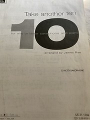SAX BOOK: “Take Another 10” for Alto & Tenor Sax W Piano Accompaniment