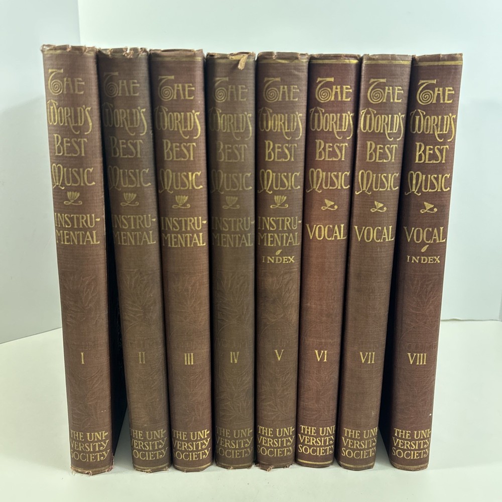 The World&rsquo;s Best Music Instrumental & Vocal 1904 Book Set Volumes 1-8 *READ*