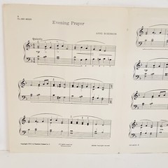 Vintage 1950 Evening Prayer Piano Solo Sheet Music by Anne Robinson