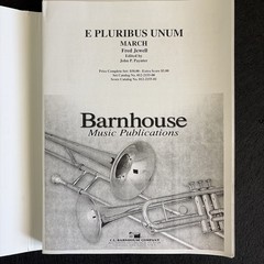 E Pluribus UNUM March Concert Band Sheet Music Complete Scores & Parts Jewell