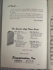 MUSIC BOOK: Singspiration Series Vol.4 HIGH VOICE, 1958, contemporary Christian