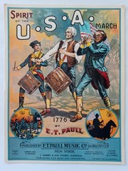 1924 E.T. Paull Spirit of the U.S.A. USA March Sheet Music Solo Beautiful Litho