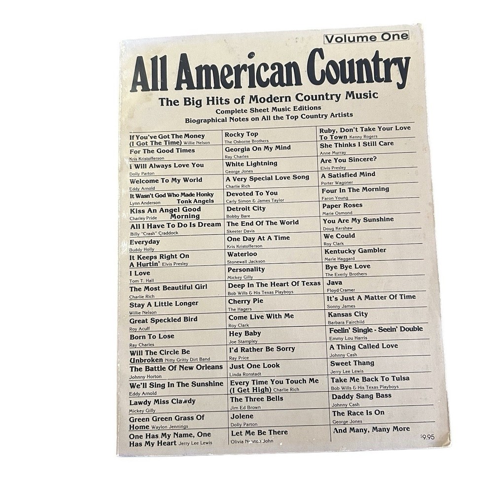 All American Country Music Song Book Volume One Creative Concepts Vintage