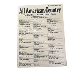 All American Country Music Song Book Volume One Creative Concepts Vintage
