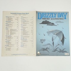 Vintage 1990 Drizzly Day Piano Solo Sheet Music by Lois Rehder Holmes