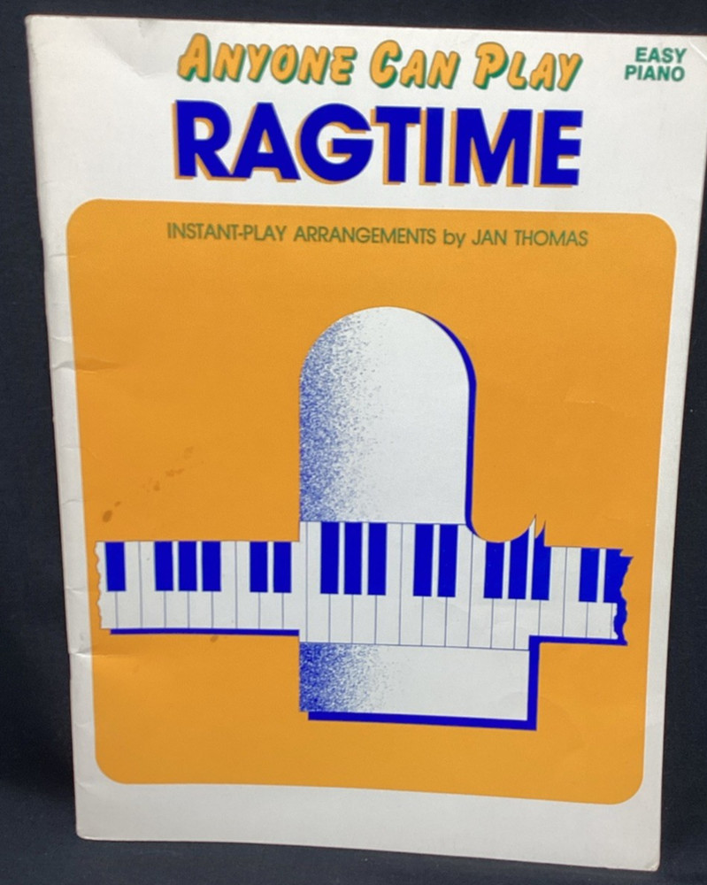 vtg song book, Anyone Can Play Ragtime, Thomas, 1956 – Ships Free