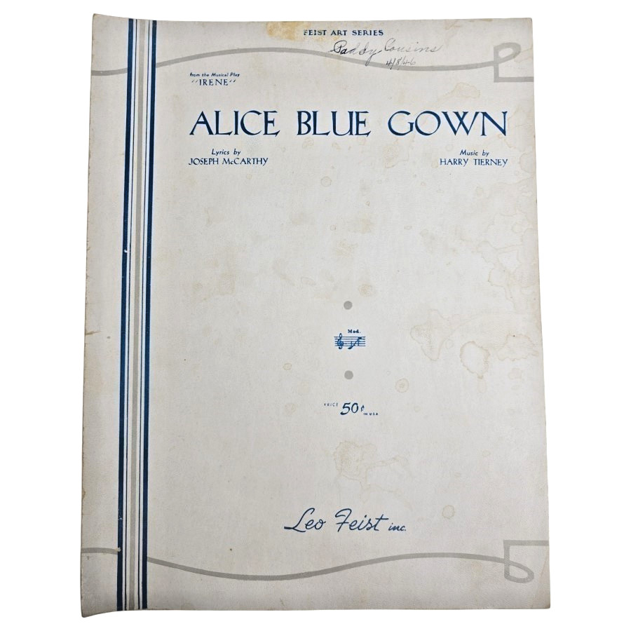 Alice Blue Gown Sheet Music Piano Lyrics 1934 McCarthy Tierney Irene Vintage